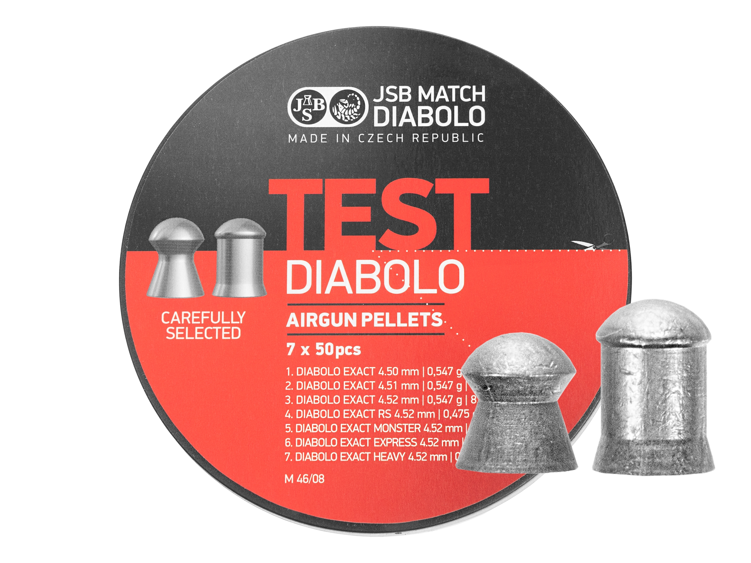 Image of Śrut 4,5 mm diabolo JSB Exact Test LG 7x50 półokrągły (002003-350)