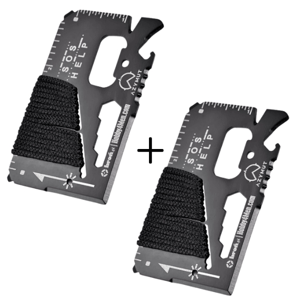 Image of 2x Multitool AZYMUT TOOL CARD karta wielofunkcyjna - 13 narzędzi + etui, 85/53 mm (H-O200930TC)