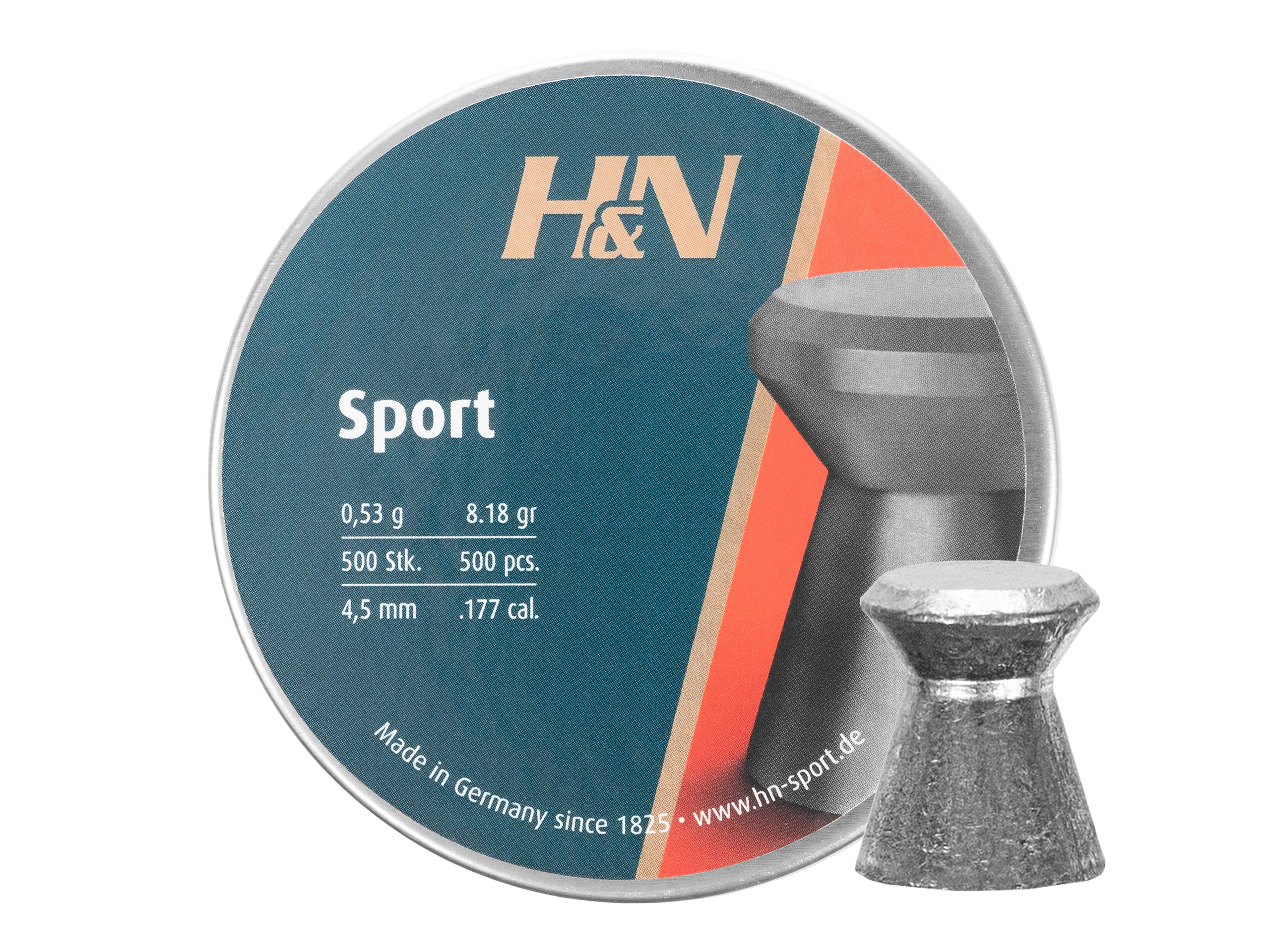 Image of Śrut 4,5 mm diabolo H&N Sport Glatt 500 szt. płaski (92314500005H)