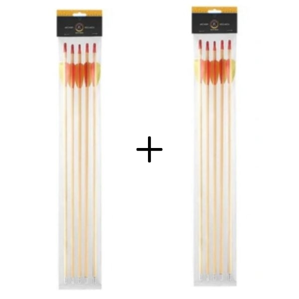 Image of 2x Strzały drewniane Target Wooden 30" Poe Lang - zestaw 5 sztuk