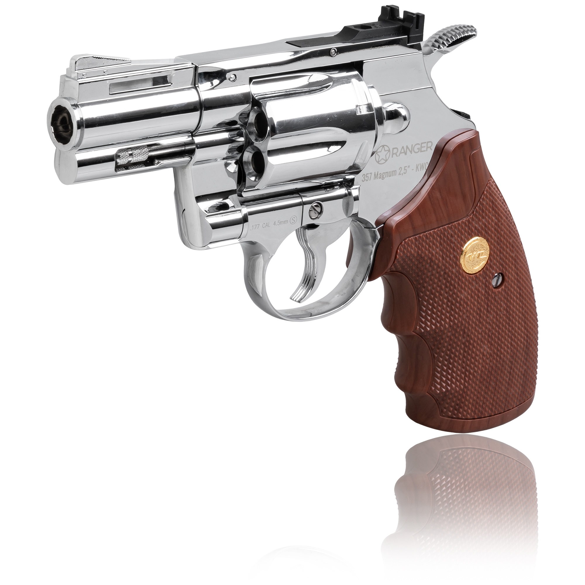 Image of Rewolwer wiatrówka RANGER Python 357 Magnum 2,5" chrom KWC kal. 4,5 BBs 6-strz. FULL METAL CO2 (AAKCMD661BZB)