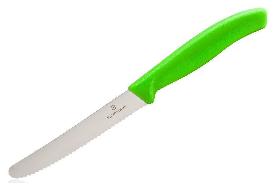 Image of Nóż kuchenny Victorinox SwissClassic Pikutek - do warzyw, wędlin i owoców (6.7836.L114) - seledynowy