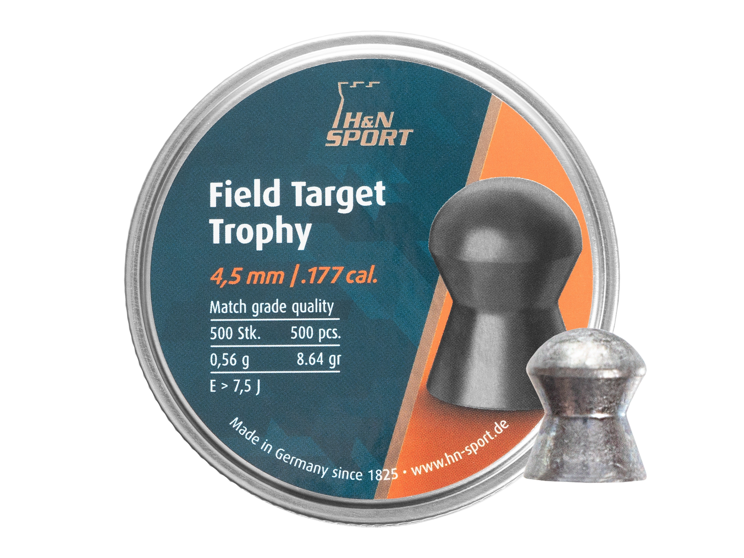 Image of Śrut 4,5 mm diabolo H&N Field Target Trophy 500szt. półokrągły (92104500005)