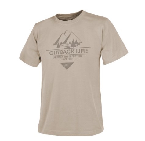 Image of T-Shirt HELIKON (Outback Life) - Cotton - Beżowy - S/Regular (TS-OBL-CO-13-B03)