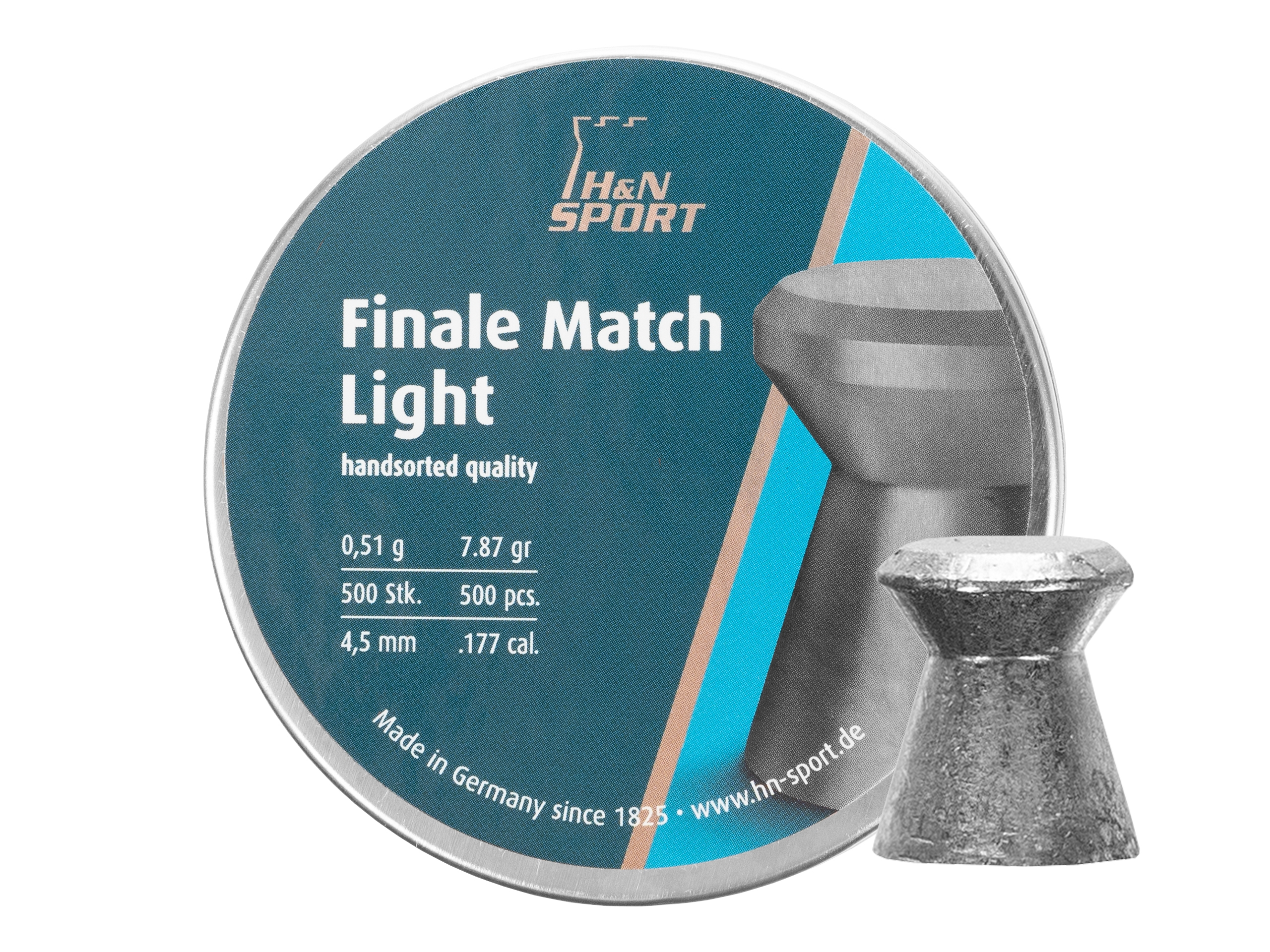 Image of Śrut 4,5 mm Diabolo H&N Finale Match Light 500 szt. płaski (92074500115)