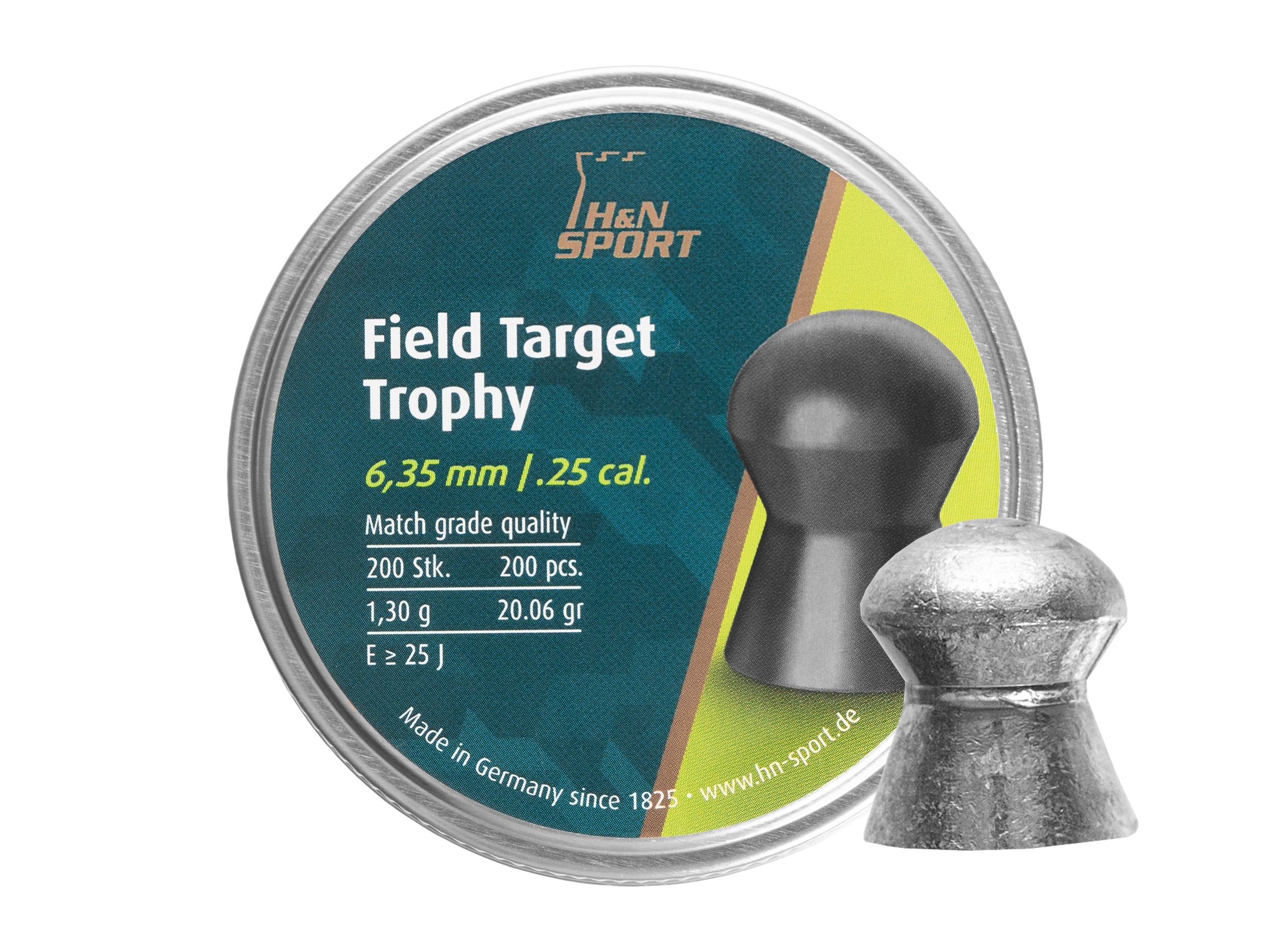 Image of Śrut 6,35 mm diabolo H&N Field Target Trophy 200 szt. półokrągły (92106350003)