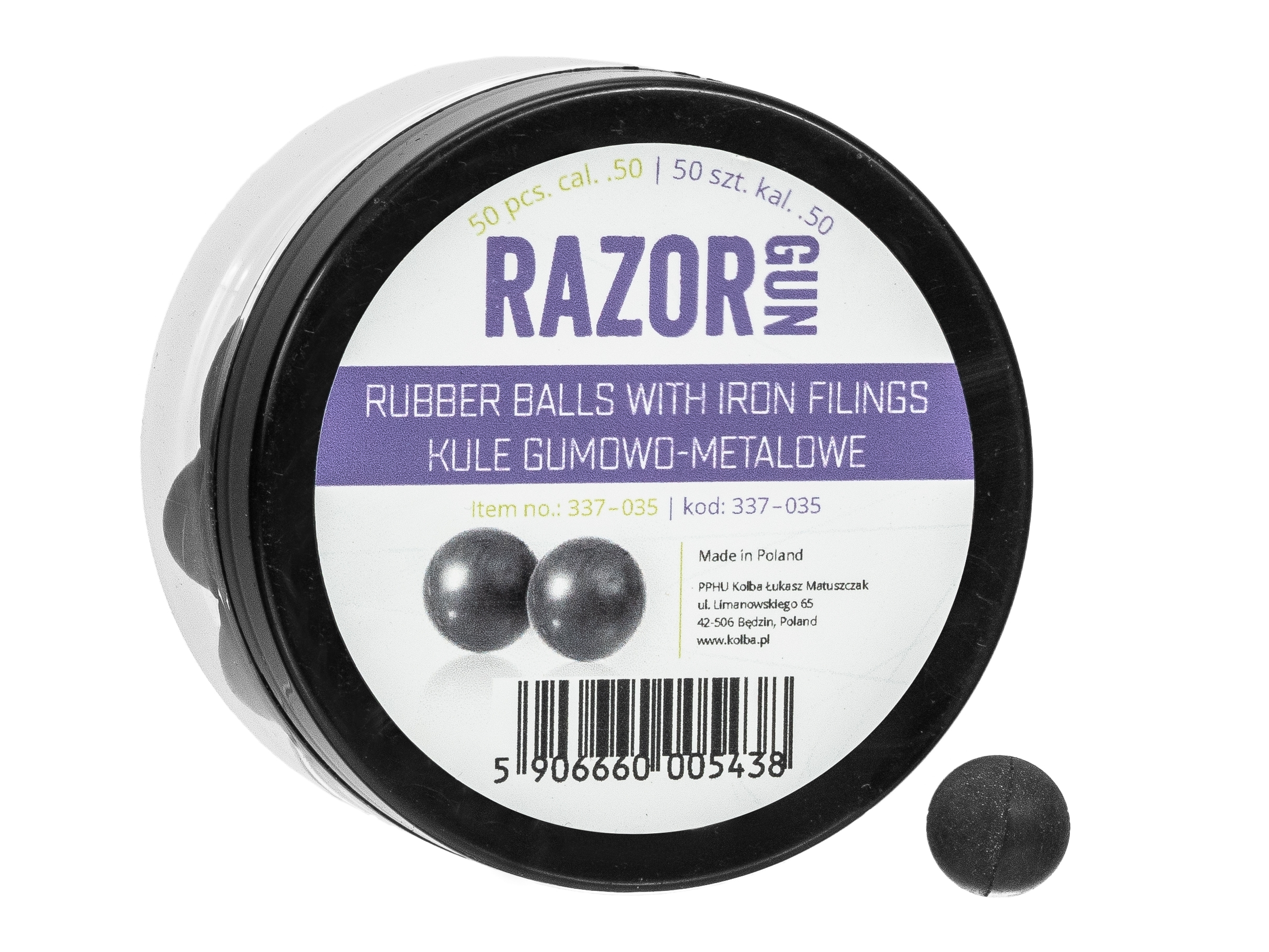 Image of Kule gumowo-metalowe RazorGun 50 kal. .50 / 50 szt. do Umarex HDR50 HDP50 (337-035)