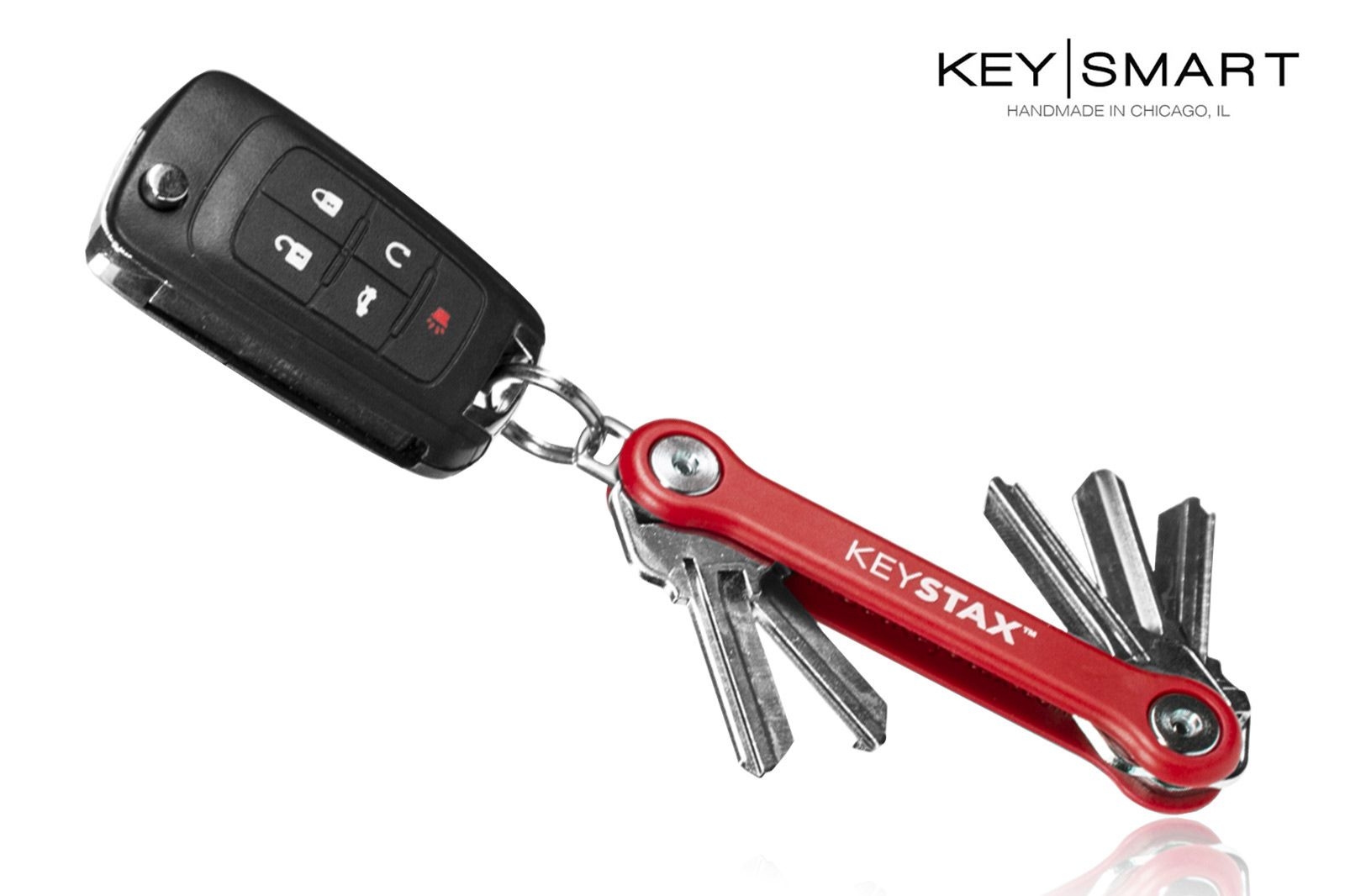 Image of Organizer do kluczy KeySmart model KeyStax, czerwony