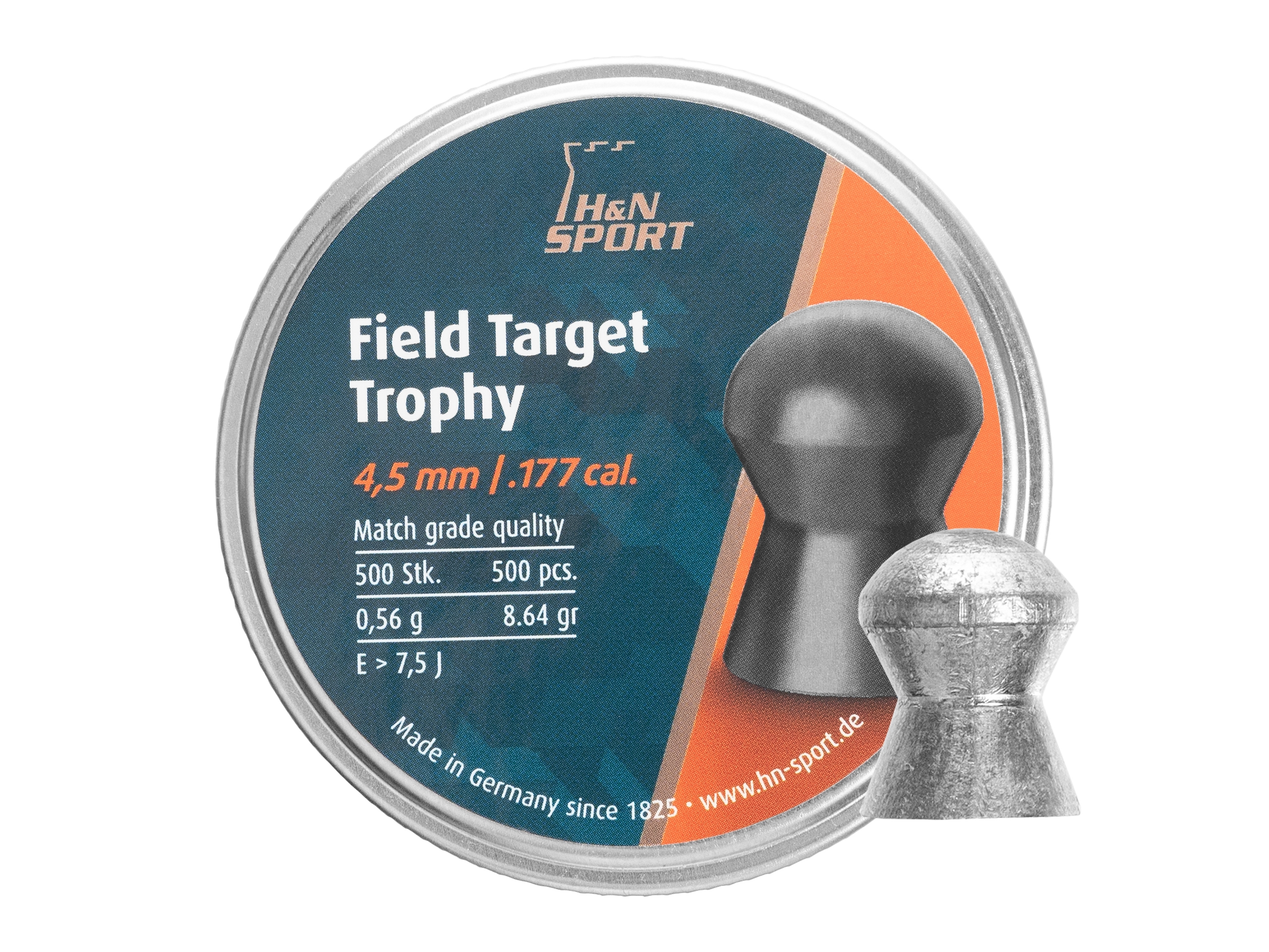 Image of Śrut 4,52 mm diabolo H&N Field Target Trophy 500szt półokrągły (92104520005)