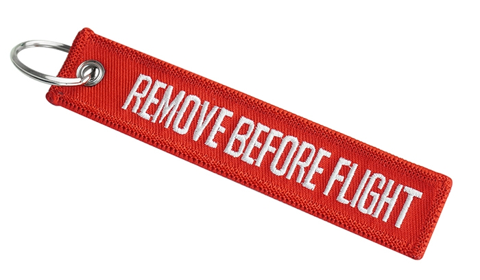 Image of Brelok do kluczy Mil-Tec Remove Before Flight - Czerwony - 15901009
