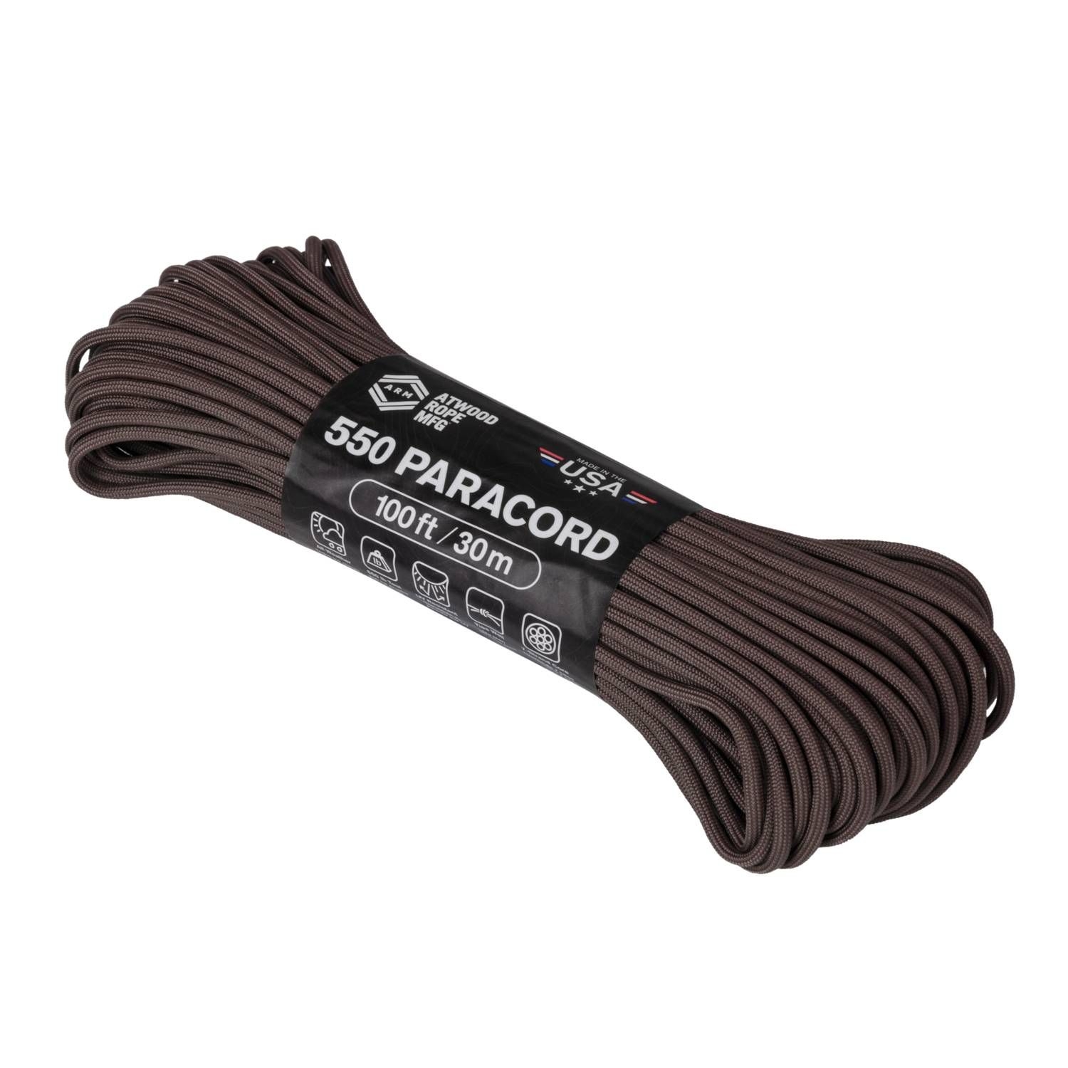 Image of Linka Paracord 550 ATWOOD (4mm/30m) Nylon U.S. BROWN (CD-PC1-NL-30)