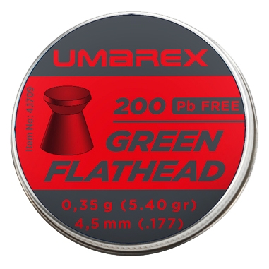 Image of Śrut 4,5 mm diabolo Umarex Green Flathead płaski 200 szt. (4.1709)