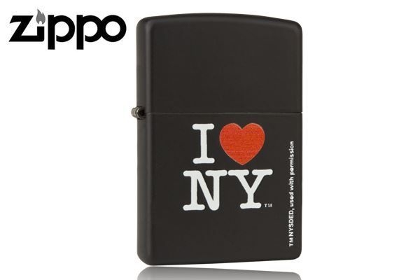 Image of Zapalniczka ZIPPO Black Matte z logo I love NY