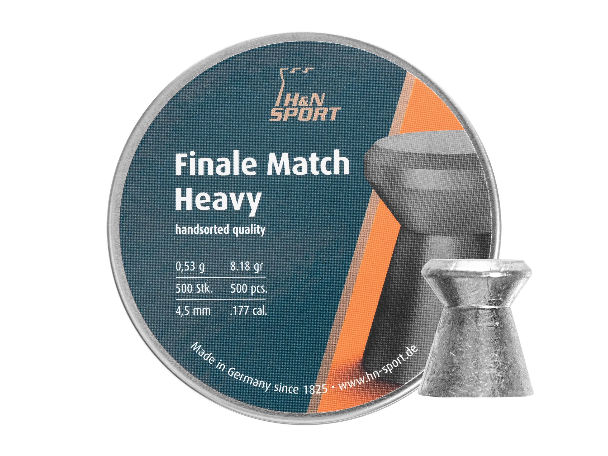 Image of Śrut 4,5 mm diabolo H&N Finale Match Heavy 500 szt. płaski (92074500215)