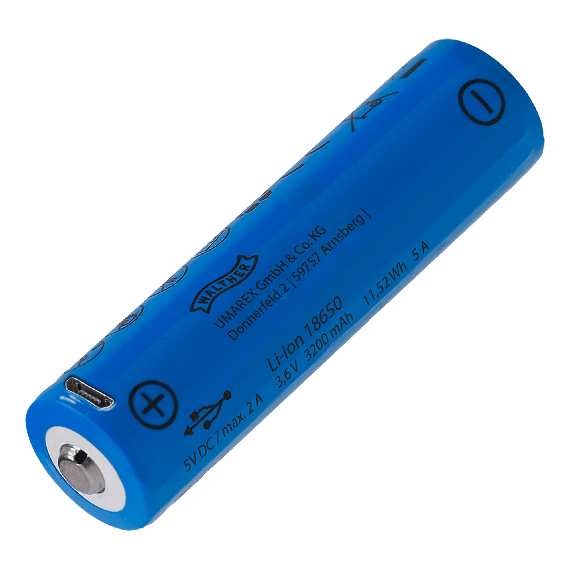 Image of Akumulator Walther ICR (18650 3200 mAh 3,7 V) z ładowaniem USB (3.7157)