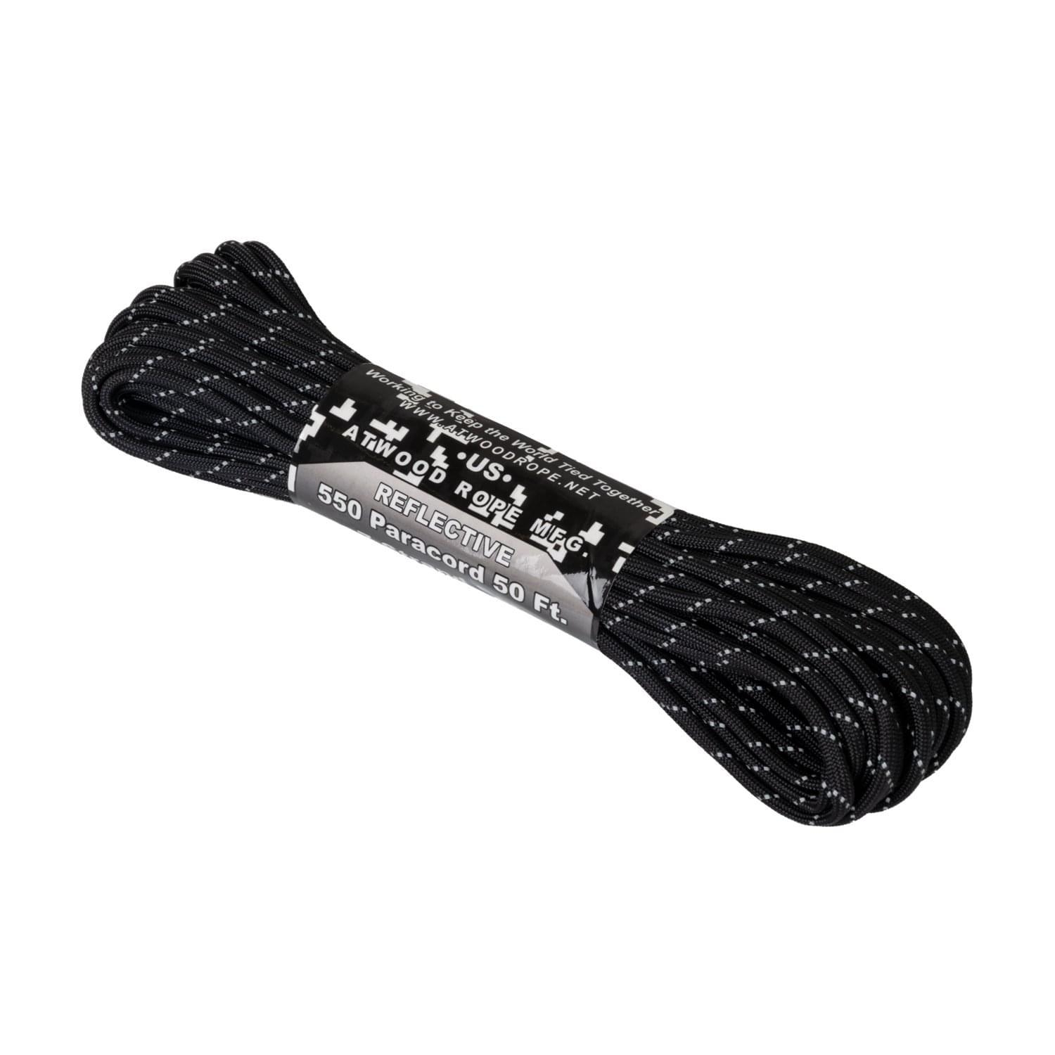 Image of Linka Paracord 550 ATWOOD (3,4mm/15m) Nylon Reflective czarna (CD-PR5-NL-01)