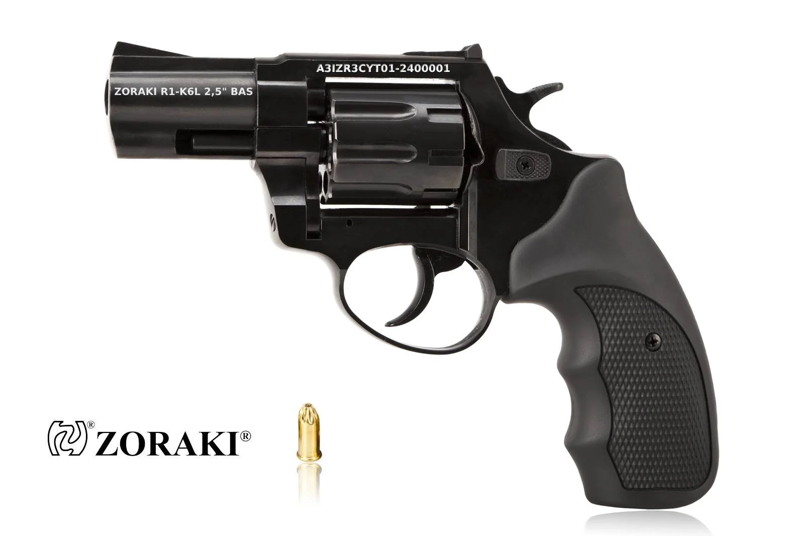 Image of Rewolwer hukowy alarmowo sygnałowy ZORAKI R1-K6L BAS lufa 2,5" kal. .22 Long Blank czarny