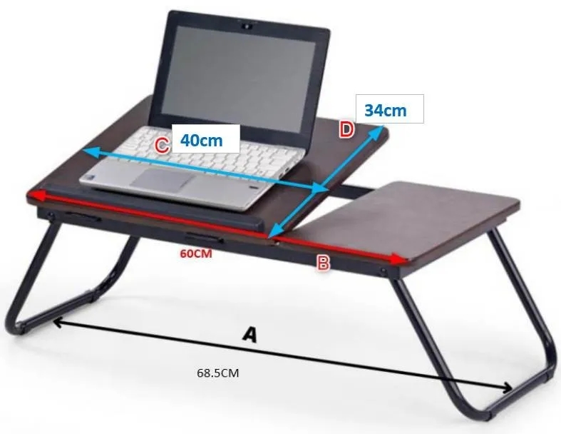 Regulowany stolik pod laptopa Lavix - ciemny orzech