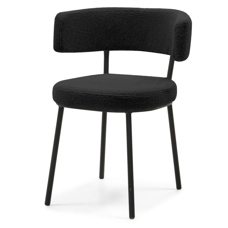 Image of Krzesło tapicerowane Iga czarne, boucle