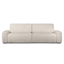 Image of Sofa rozkładana Bouli z pojemnikiem beżowa boucle