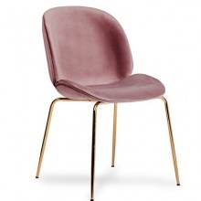 krzesło boliwia gold welurowe różowe/złote nogi
