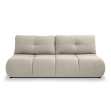 Image of Sofa z funkcją spania i pojemnikiem Milo, beżowa, boucle, obłe kształty