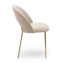 krzesło tapicerowane eva do jadalni jasnobeżowe/złote nóżki