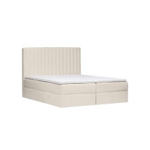 Łóżko kontynentalne Torello z 2 pojemnikami, 140/160/180x200 cm, jasnobeżowe, boucle