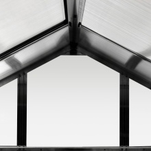 Image of Szklarnia aluminiowa Growee 254x380 cm z fundamentem, sześciosekcyjna, czarna