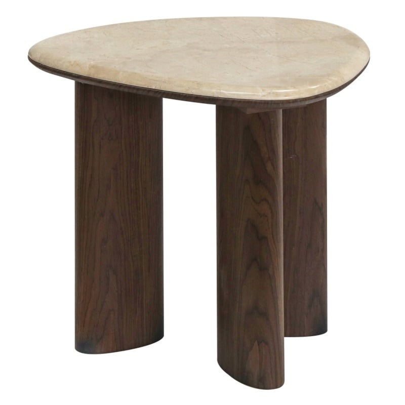 Stolik boczny Essence 44 cm, ciemny orzech/marmur