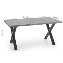 Image of drewniany stół na krzyżakach apex 160x90 cm lite drewno dębowe/stal