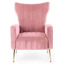 fotel welurowy vario różowy/złoty