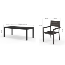 Image of Zestaw ogrodowy Machio stół rozkładany 200-300 cm + 10 krzeseł, aluminiowy, czarny, polywood