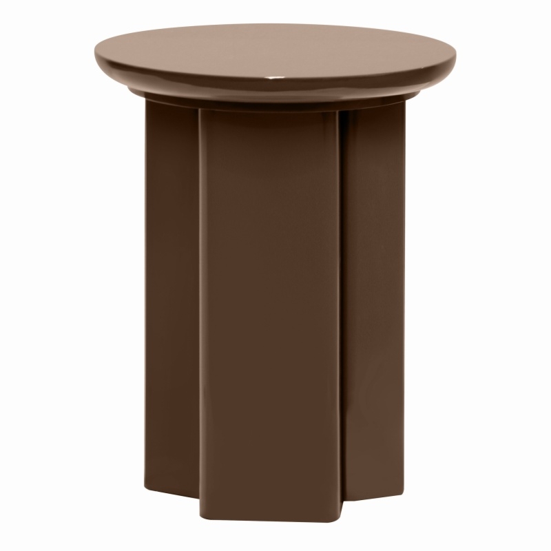 Stolik boczny Brie 40 cm, jasnobrązowy, mocha, glossy