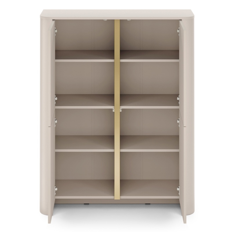 Komoda czterodrzwiowa Bari 103 cm, zaokrąglona, cashmere gold