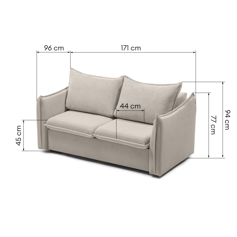 OU-1388 Sofa 2-osobowa, rozkładana Melo, beżowa