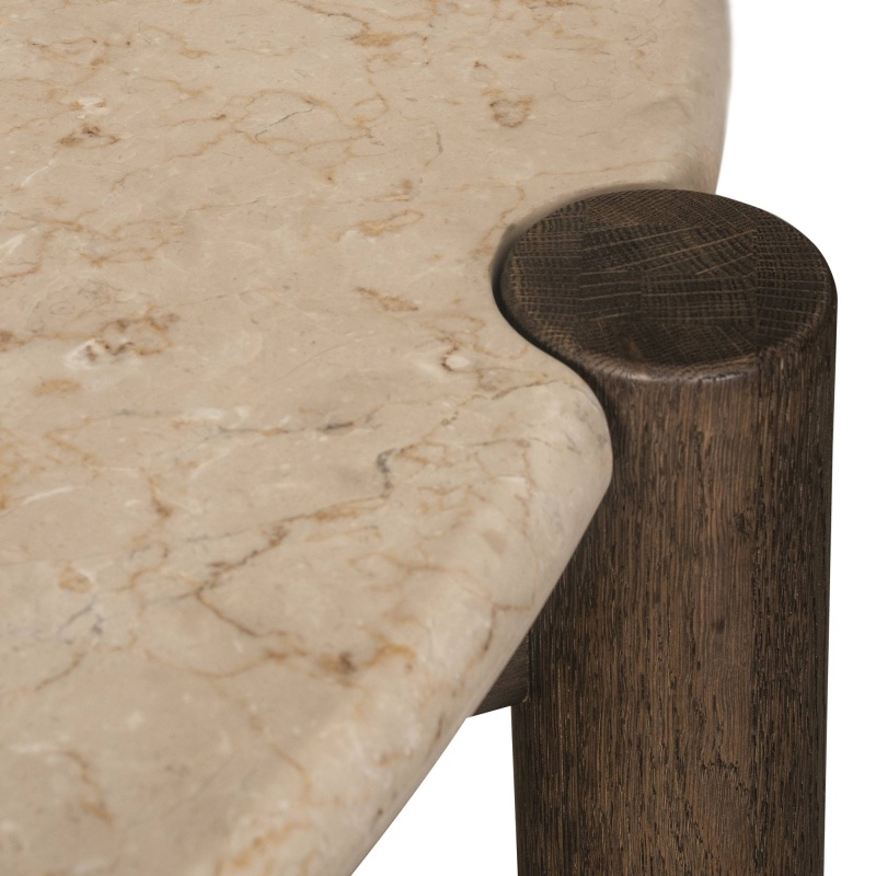 Image of Stół do jadalni Bruna, 150 cm, okrągły, dąb mocha/marmur cream