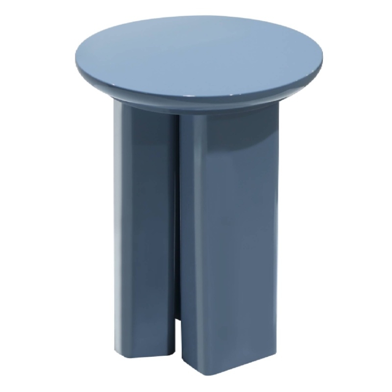 Stolik boczny Brie 40 cm, zgaszony błękit, glossy
