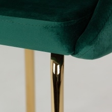 Krzesło welurowe Trevi zielone/złote nóżki