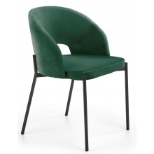 Krzesło do jadalni K455 zielone/czarne nóżki, welurowe