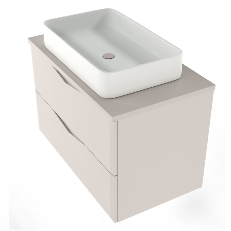 Szafka pod umywalkę z blatem Delica, 80 cm, kaszmir