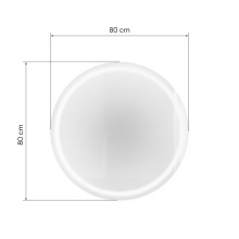 Image of Lustro wiszące z oświetleniem LED Aurelio, 80 cm, okrągłe, Anti-Fog