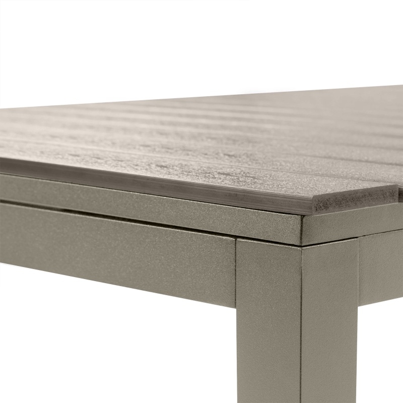 Rozkładany stół ogrodowy Machio 200-300 cm, aluminiowy, beżowoszary, polywood Lectus