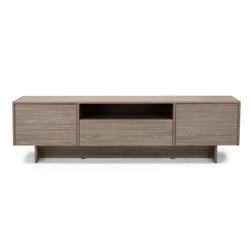 Dwudrzwiowa szafka RTV z szufladą Kanso, dąb perłowy