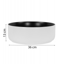 Image of umywalka ceramiczna nablatowa simple 36 cm biały/czarny