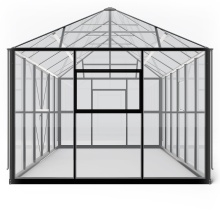 Oranżeria ogrodowa Titan Shield Gazebo X-Large 19,4 m² szkło hartowane 4 mm, aluminium, czarna