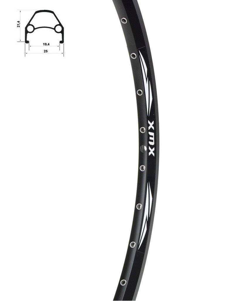 Koło tylne 27,5″ Disc piasta XMX A291 kaseta 8-9-10 rzędów, hamulec tarczowy, łożyska maszynowe, obręcz YKL-D23 nitowana czarna, szprychy czarne