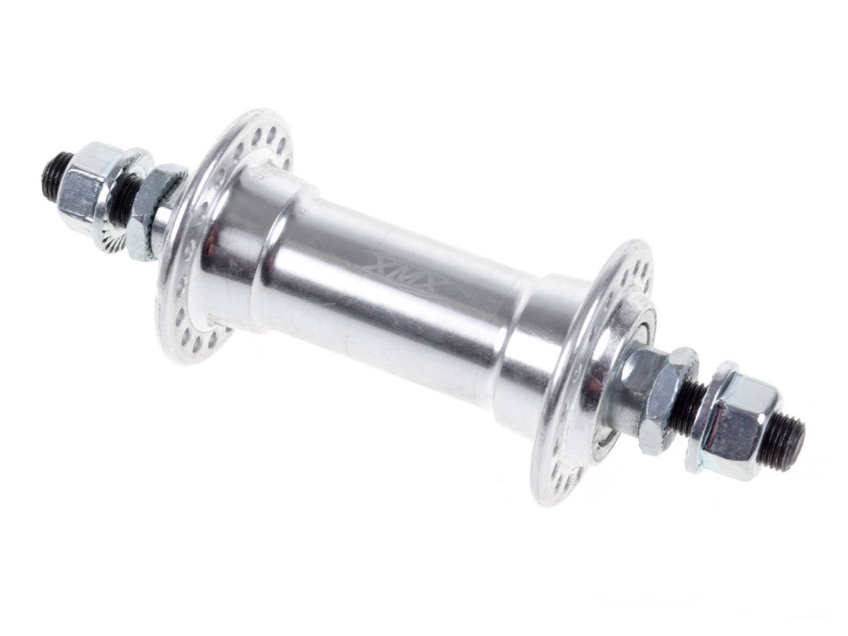 Aluminiowa piasta przednia XMX-A201F 36 otworów 3/8*14G*36H*100*140 – Srebrna