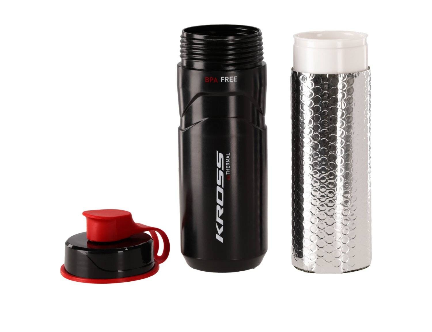 Bidon Kross Esker THERMAL 500ml czarno-czerwony – Powystawowy