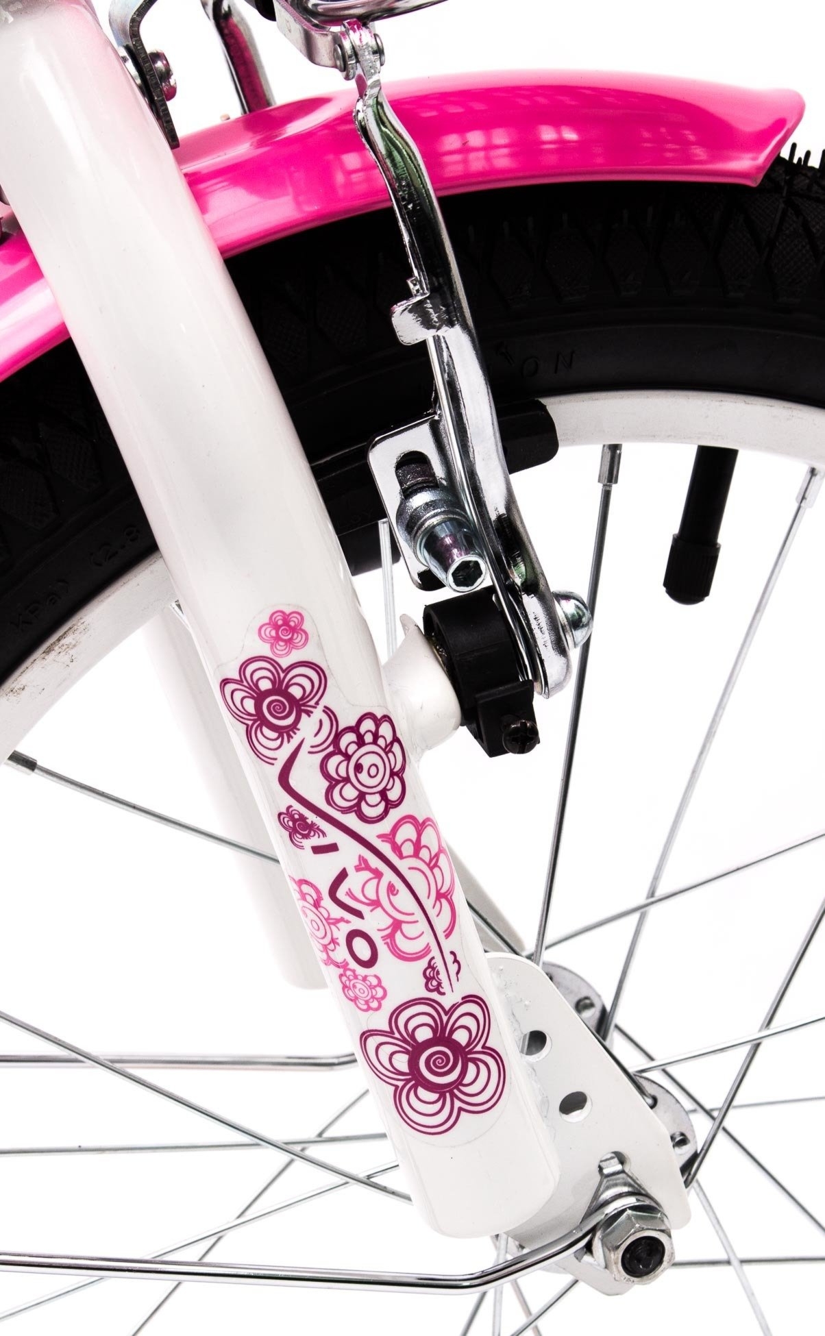 Rower dziecięcy FLOWER 16″ biało-różowy